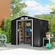 image 2 of Outsunny 7 x 4ft Metal Garden Shed, Outdoor Storage Tool House with Ventilation Slots, Foundation Kit and Lockable Double Doors, Dark Grey