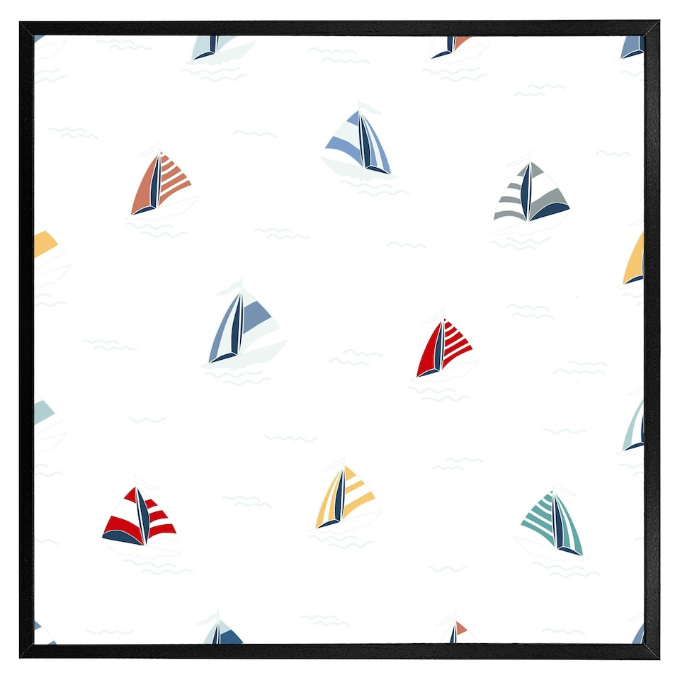 image 1 of Striped sailboats (Picture Frame) Grey | M