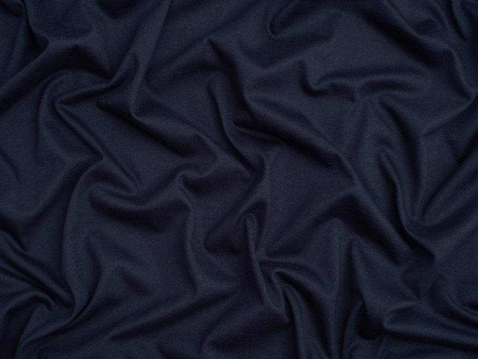Minerva Core Range Navy Blue Single 100% Cotton Jersey Stretch Knit Dressmaking Fabric, 150cm / 59" Wide - per metre
