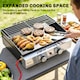 image 4 of Outsunny 2 Burner Grill Griddle, Tabletop Gas BBQ with Grease Cup, Black | Black | Black | 51.5 x 44 x 21 cm