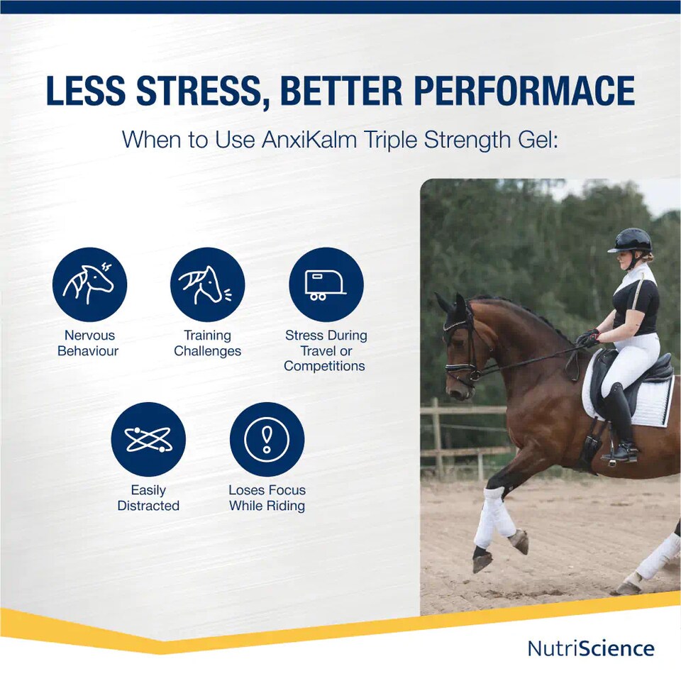 image 1 of NutriScience AnxiKalm Horse Calming Gel L Tryptophan Stress Relief Competition Supplement