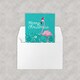 image 3 of Flamingo in Santa Hat Christmas Cards Set of 8 - A6 Size - Floral Snowflakes