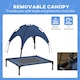 image 5 of PawHut 76cm Elevated Dog Bed Cooling Raised Pet Cot UV Protection Canopy Blue