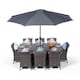 image 1 of Savannah Rectangle 8 Seat Rattan Dining Set Ice Bucket Drinks Cooler | Grey | Grey