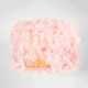 image 5 of Modern Designer Real Pink Feather Drum Lamp Shade with Inner Cotton Lining | Pink