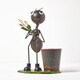 image 1 of Homescapes Metal Ant with Bouquet and Flower Pot - 32 cm Tall
