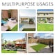image 6 of Outsunny 6 PCS Outdoor Rattan Sofa Furniture Sets with Footstool Cushions Grey