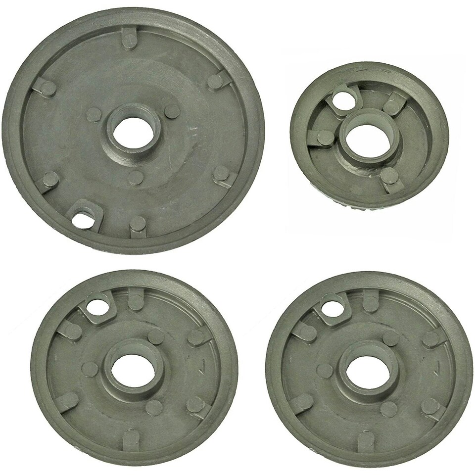 image 1 of SPARES2GO (Non Universal) Oven Cooker Hob Gas Burner Crown & Flame Cap Kit for Bosch Oven/Cooker/Hob (Small, 2 Medium & Large, 55mm - 100mm)