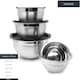 image 5 of Mixing Bowl Set of 5, Stainless Steel Nesting Bowls for Meal Preparation Kitchen Baking Air Tight Black lids