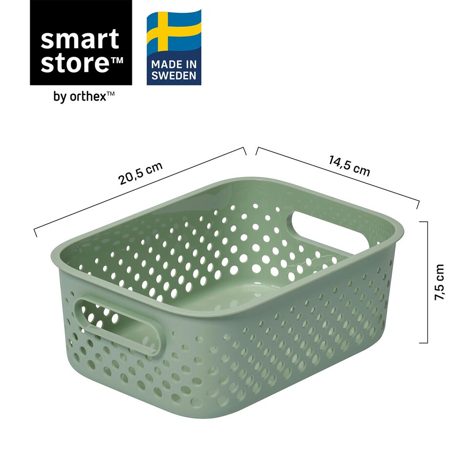 image 1 of SmartStore Essence Small Beach Grass Storage Basket, 1.6L Green