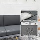 image 3 of Outsunny All-Weather Garden Loveseat with Removable Cushions, Charcoal Grey 