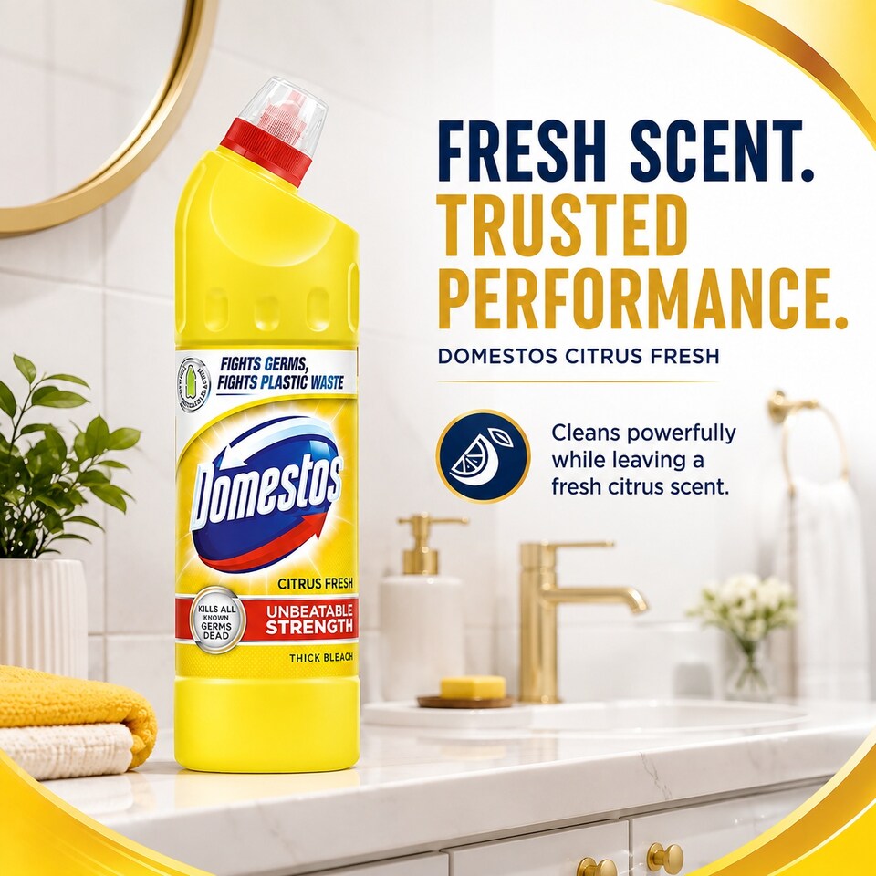 image 1 of Domestos Extended Germ Kill Citrus Fresh Bleach 750ml