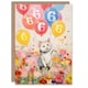 image 1 of Flowers Kitty Balloons Age 6 Year Old Cat Child Kids 6th Birthday Card