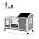 image 4 of PawHut Rabbit Hutch, Guinea Pig Cage with Wheels, Outdoor/Indoor, Grey
