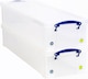 image 1 of Really Useful Plastic Storage Box 22 Litre CLEAR Pack of 2