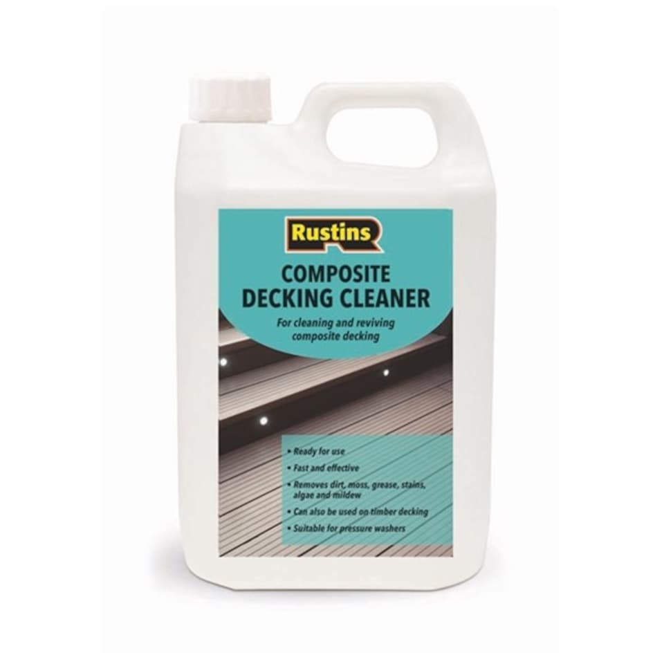 image 1 of Rustins Composite Decking Cleaner Effective Mold and Mildew Remover Deep Cleaning Solution for Decks Patios and Outdoor Spaces 4 litre