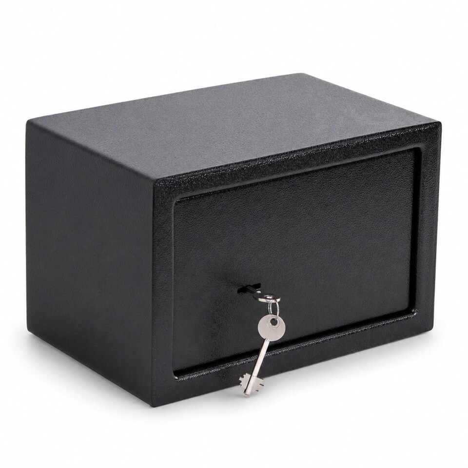 image 1 of 10L Key Operated Steel Safe Box Security Home Office
