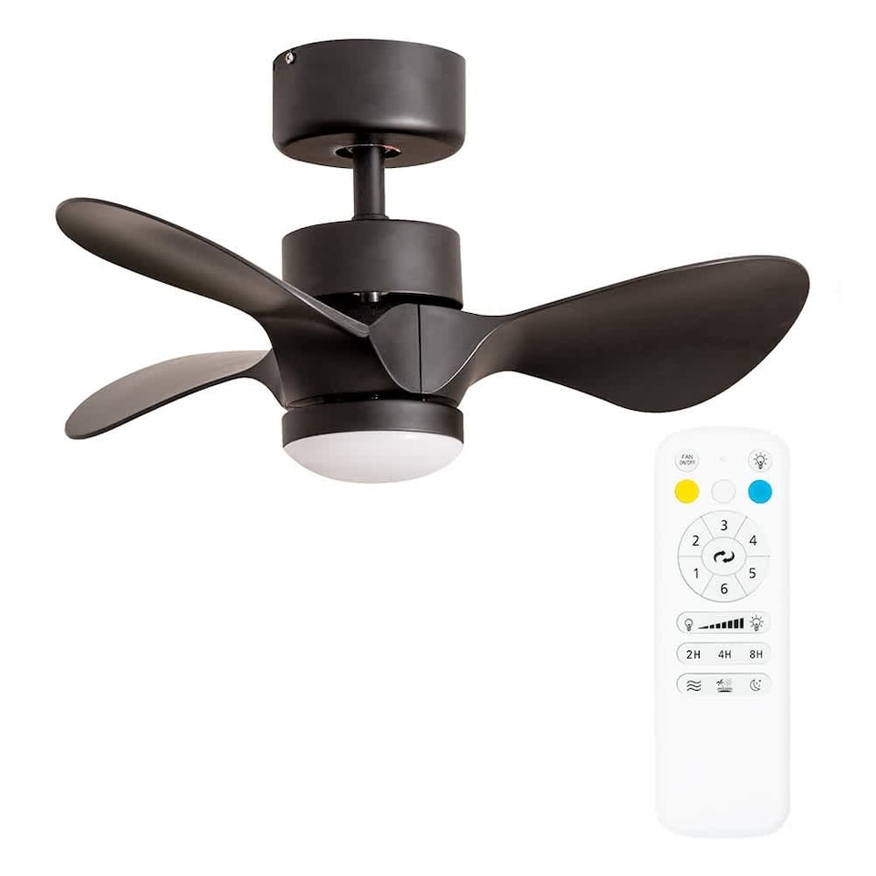image 1 of ValueLights Black 24 Inch Ceiling Fan Integrated LED & Remote