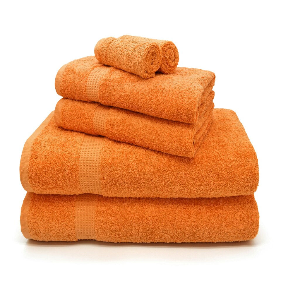 Luxury 100% Egyptian Cotton Towels 550gsm Orange Orange | Orange | Hand towel