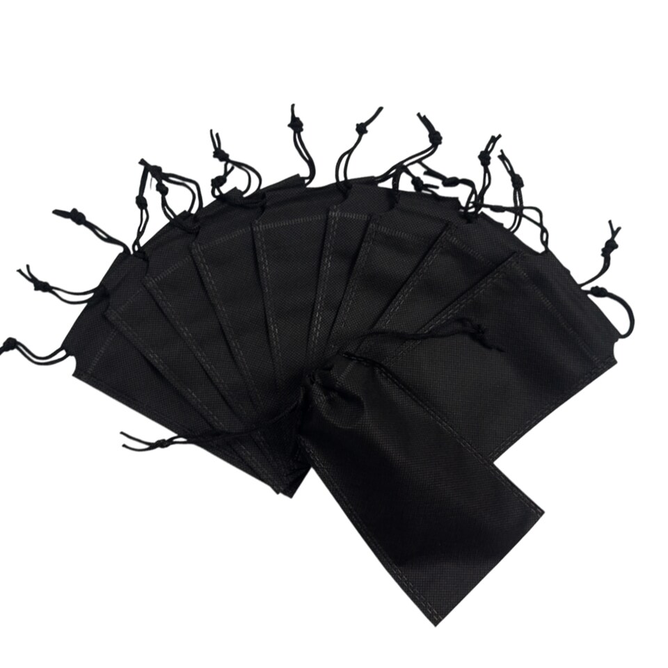 image 1 of Pack of 25 Black Coloured 43x34cm Non-Woven Drawstring Bags | Black