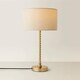 image 4 of ValueLights Maeve Cream Shade Brushed Gold Bobbin Bobble Table Lamp and Bulb
