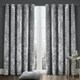 image 5 of Crushed Velvet Fully Lined Eyelet Curtains - Silver - 117x137cm