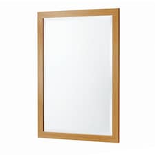 Oak Effect Framed Bevelled Mirror Brown | 123x39.5x2cm