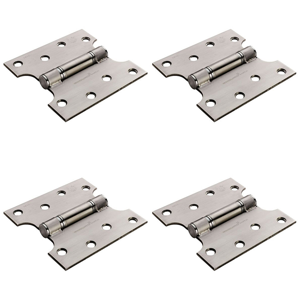 4 PACK - PAIR 102 x 152 x 3mm Parliament Hinge Satin Stainless Steel Internal Door