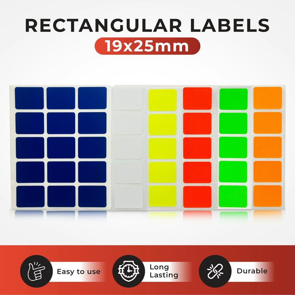 image 1 of Pack of 120 White 19x25mm Rectangular Labels - Send 2 Pack