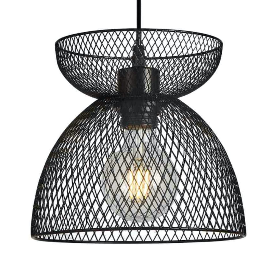 image 1 of First Choice Lighting Cassidy Medium Layered Black Mesh Ceiling Pendant Light Black
