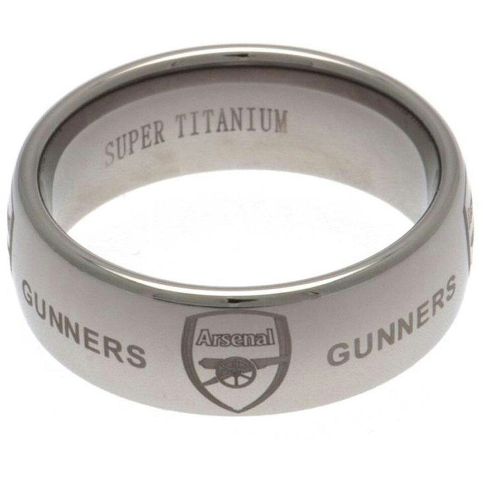 image 1 of Arsenal FC Super Titanium Ring - Silver - M