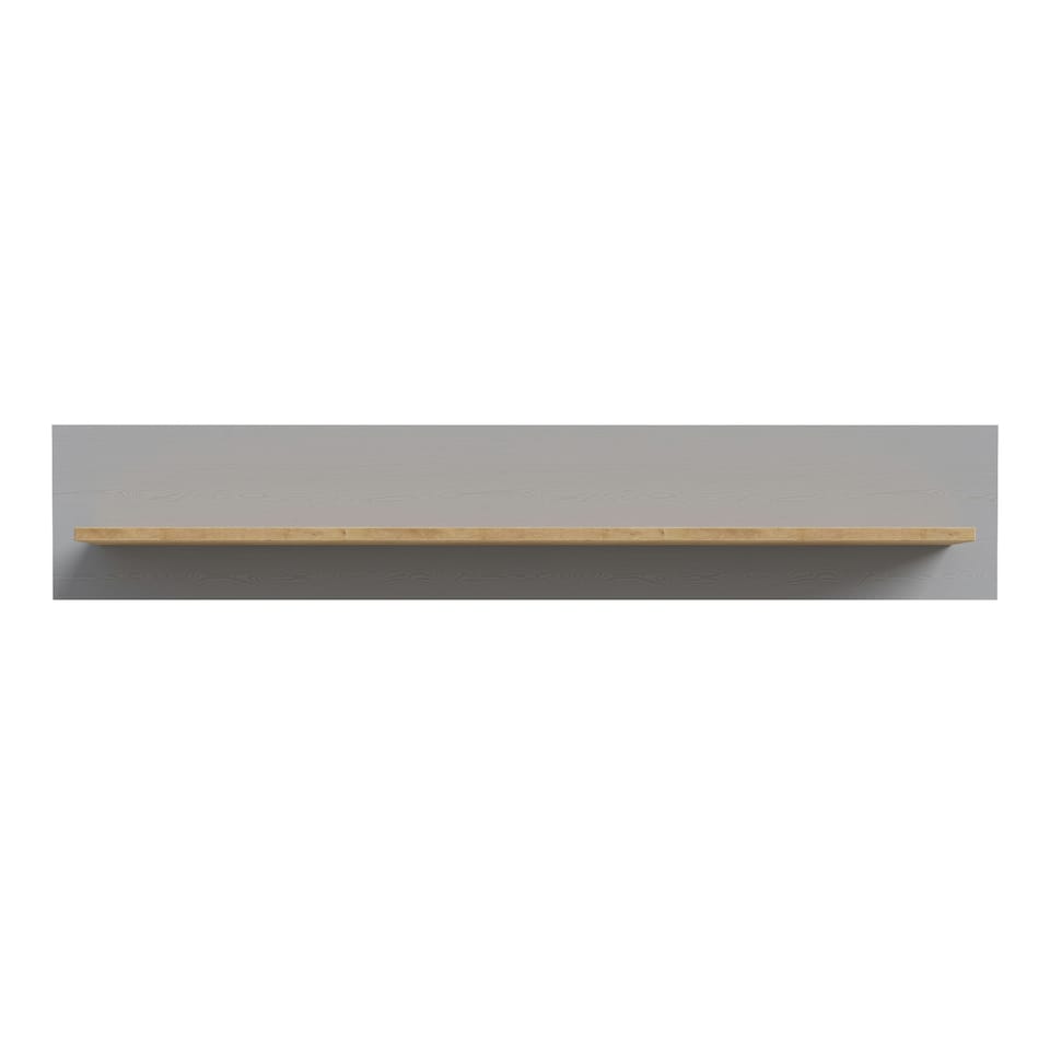 image 1 of Bohol 160cm Wall Shelf in Riviera Oak/Grey Oak