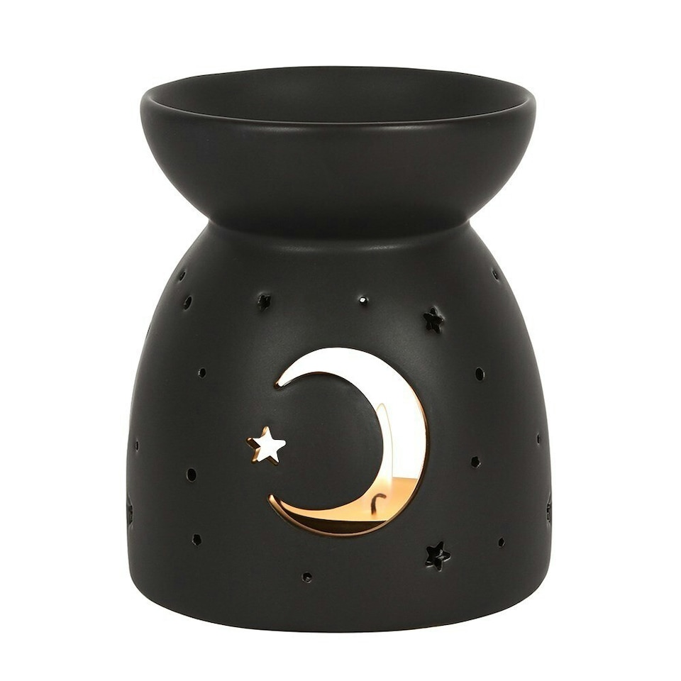 image 1 of Something Different Mystical Moon Cut Out Oil Burner - Black - One Size