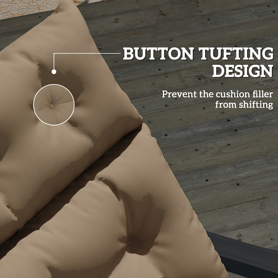 image 1 of Outsunny Sun Lounger Cushion Only, Garden Lounge Chair Cushion, Light Grey