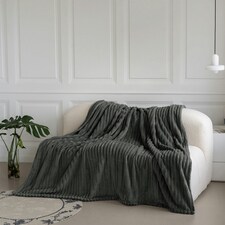 Velosso Chunky Cord Super Soft Plush Heavy Blanket - 200cm x 240cm Grey | Charcoal