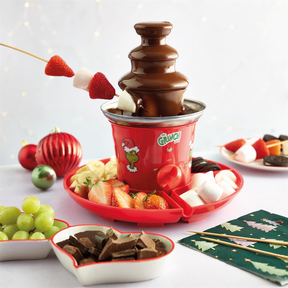 image 1 of The Grinch Chocolate Fountain 3 Tier With Serving Tray Red