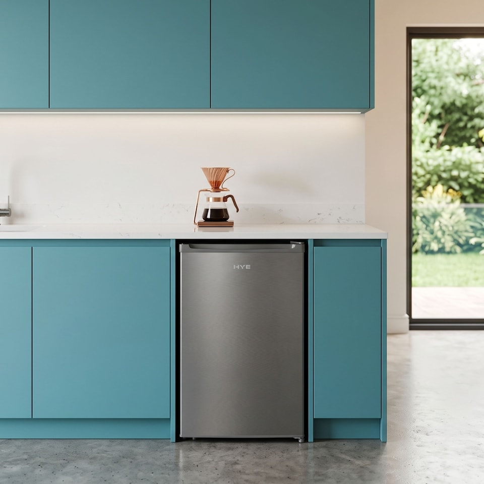 image 1 of HYE Under Counter Fridge 48cm Freestanding Larder 90 Litre - Silver RF01UCF88S01