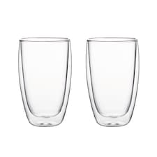 Living and Home 2 Pcs Double-Walled Borosilicate Glass Coffee Cups | Clear