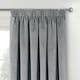 image 2 of Oxford Grey Velvet Curtains 90 x 72 inch (229 x 183 cm) 100% Blackout Pencil Pleat Thermal Noise Reducing Curtains for Bedroom and Living Room