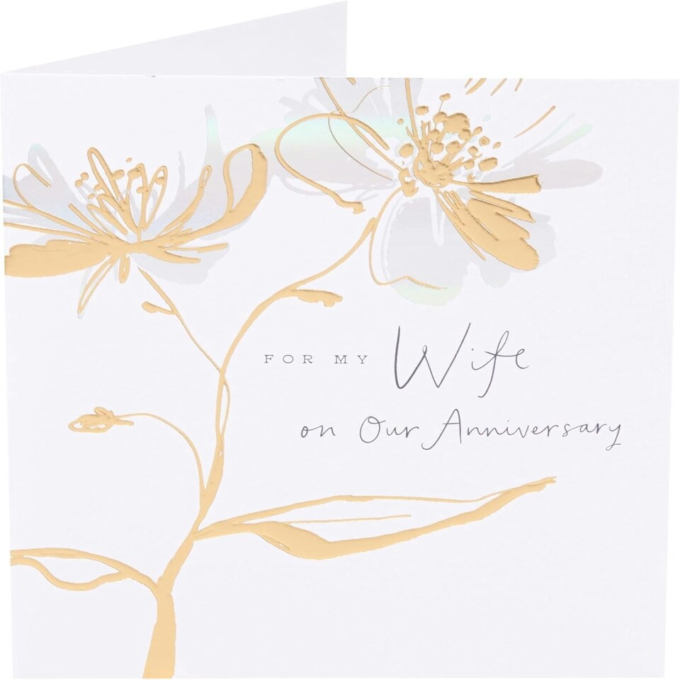 image 1 of Flower Design From The Camden Collection Wife Wedding Anniversary Card