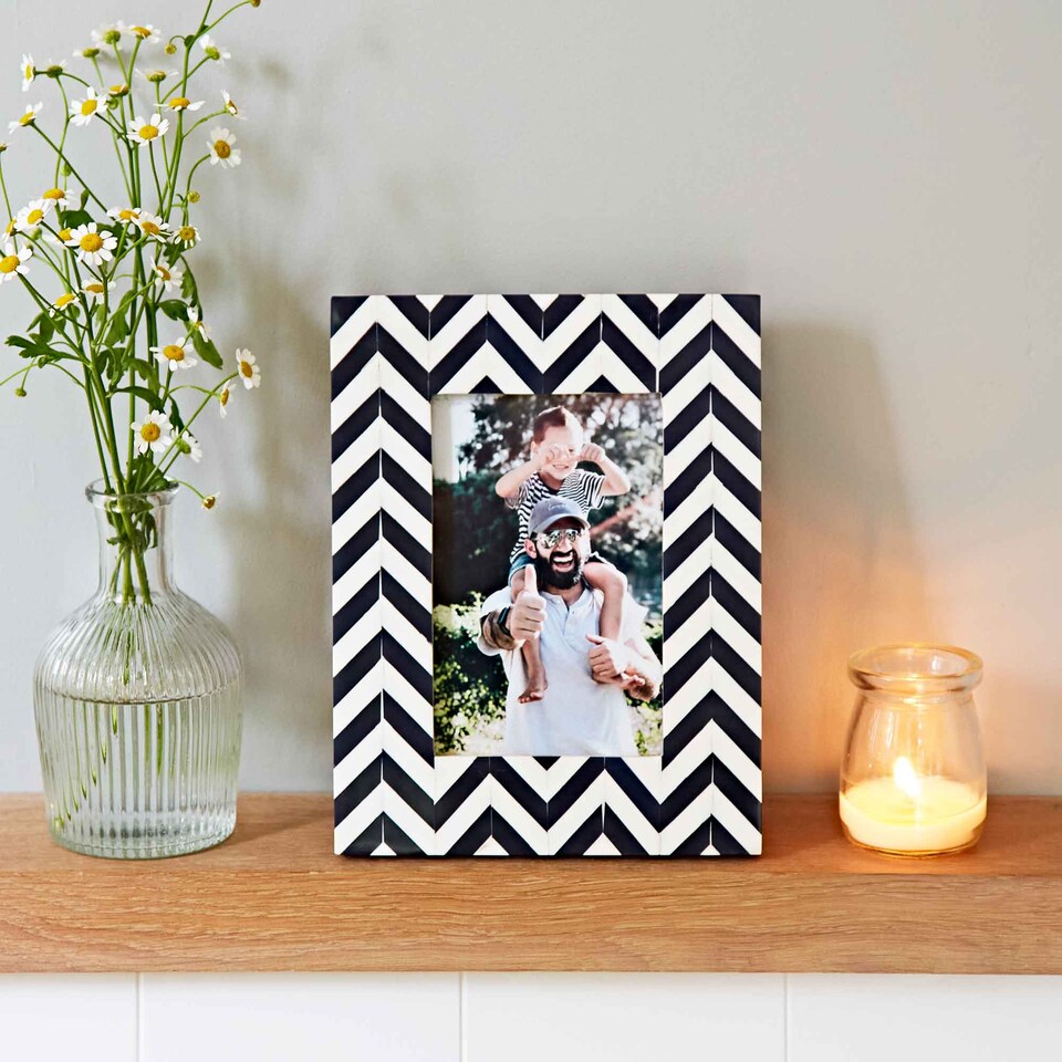 image 1 of Neha Chevron Patterned Photo Frame