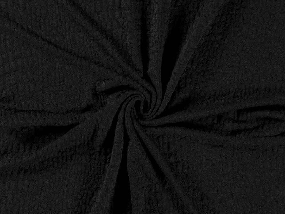 Black Bubble Jacquard Stretch Knit Fabric for Dressmaking, 160cm / 62" Wide - per metre
