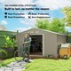 image 3 of Outsunny 13 x 11ft Garden Shed Storage with Foundation Kit & Vents Light Grey