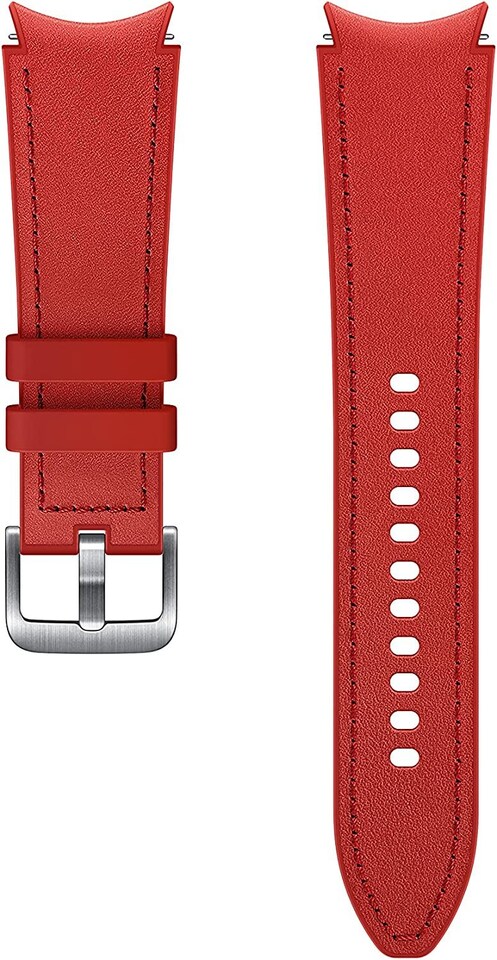 image 1 of Samsung Galaxy Watch 4-5-5 Pro Hybrid Leather Band 20mm M-L Red - ET-SHR89LREGEU