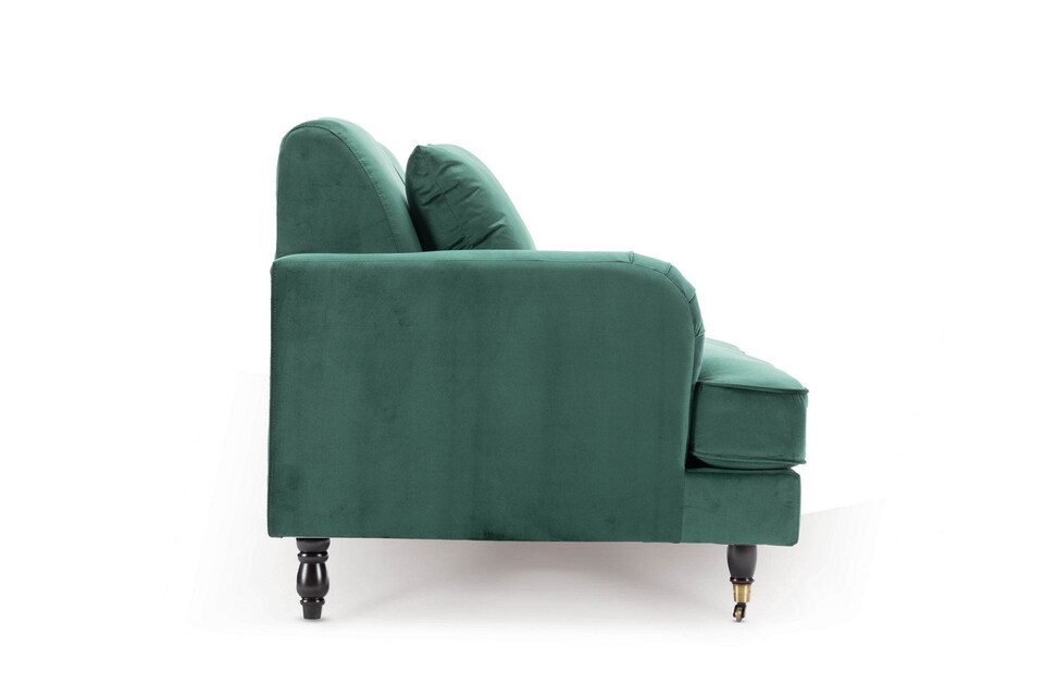 image 1 of Velvet Bottle Green 3 Seater Sofa ASHTON