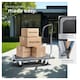 image 4 of Folding Trolley - foldable handle, 2 fixed, 2 swivel castors, rubberised edge protection | Black | black | 90 x 61 x 88,50 cm | 1