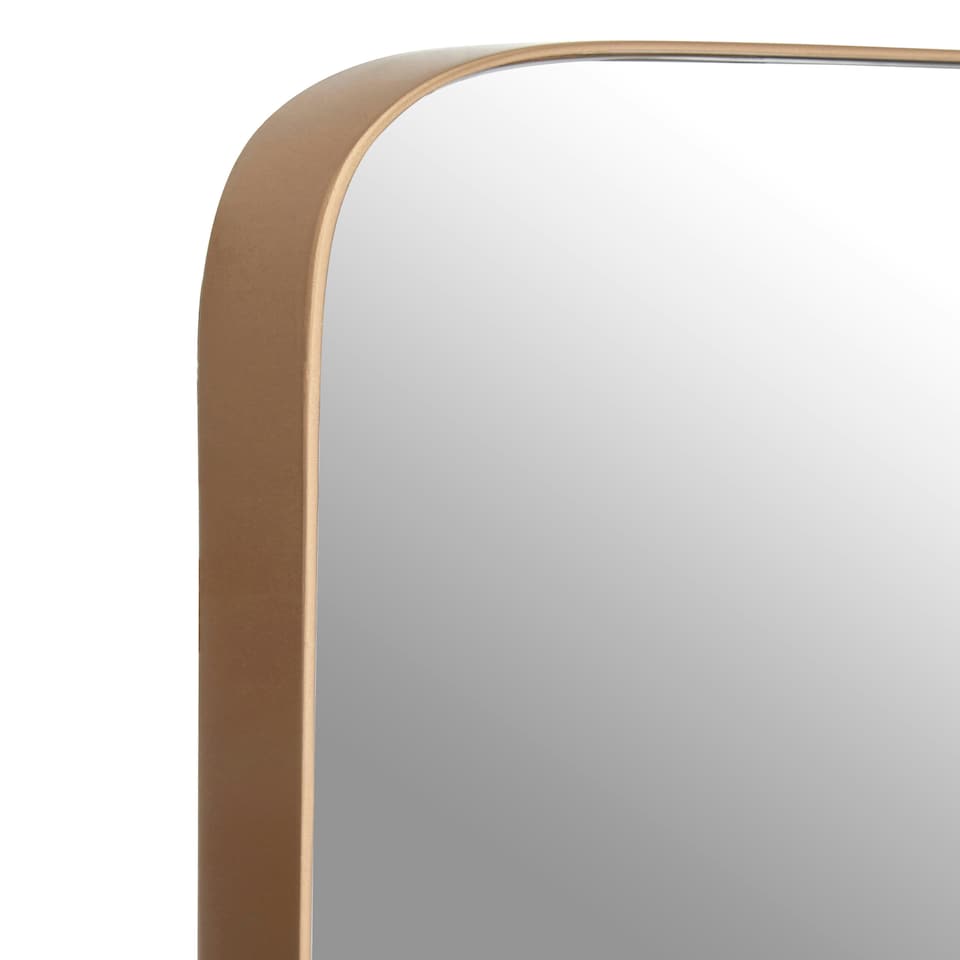 image 1 of Interiors By Premier Gold Effect Frame Wall Mirror With Deep Frame, Large Rectangle Decorative Mirror With Soft Rounded Corners Clear