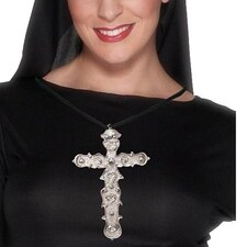 Silver Ornate Cross - 6 Inches / 15cm