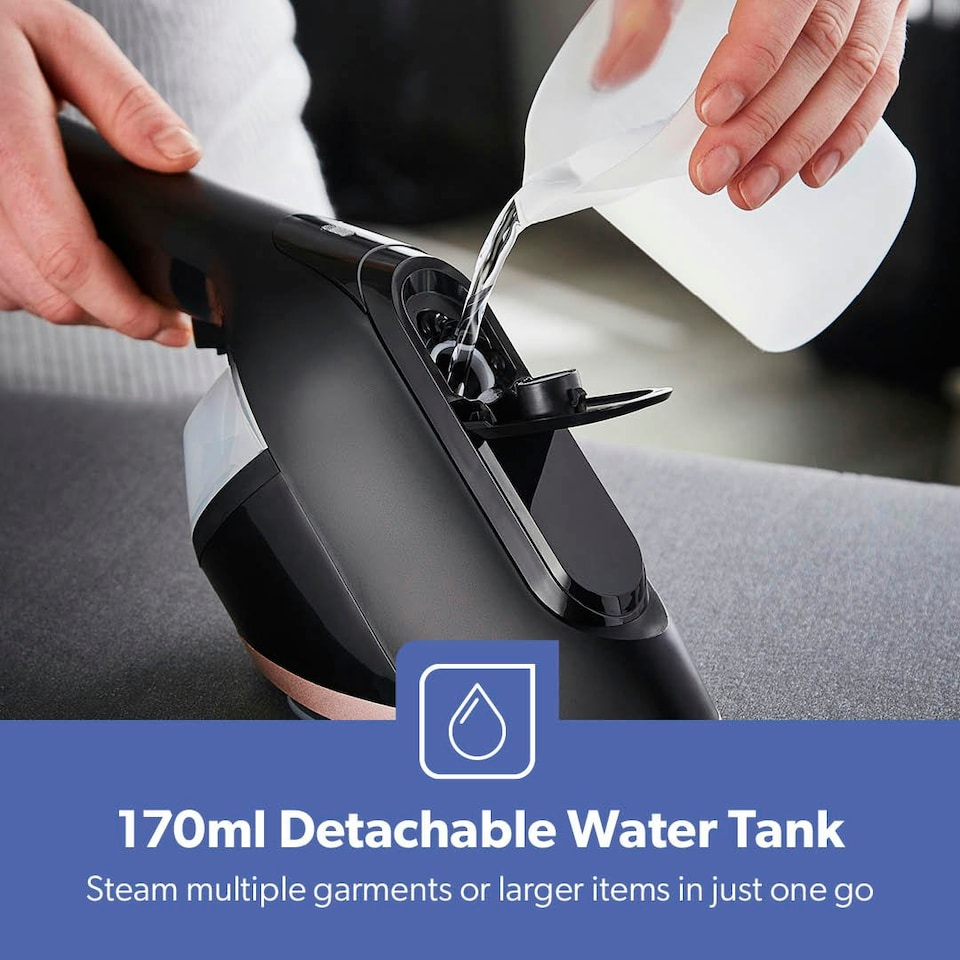 image 1 of GEEPAS 2-in-1 Travel Garment Steamer & Steam Iron, 1950W Black