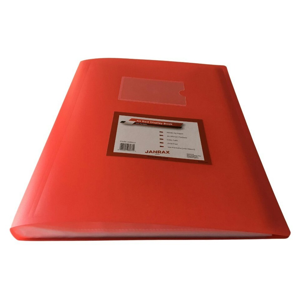 image 1 of A4 Red Flexible Cover 100 Pocket Display Book